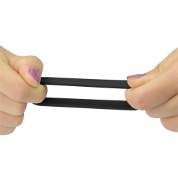 LoveToy Pack de 3 cockrings silicone SiliRing Noirs